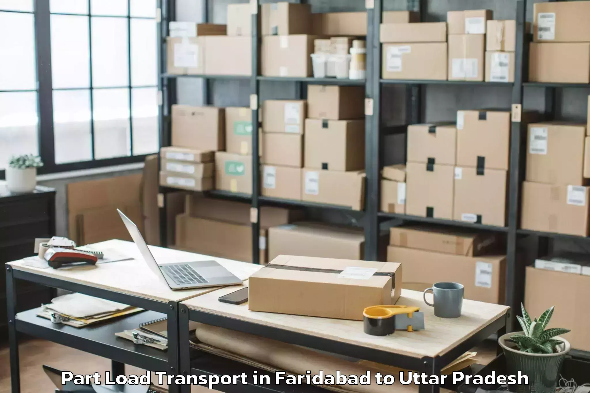 Book Faridabad to Prayagraj Airport Ixd Part Load Transport Online